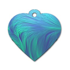 Psicodelia Zyguratti Texture Cyanturquoise Dog Tag Heart (Two Sides) from ArtsNow.com Front