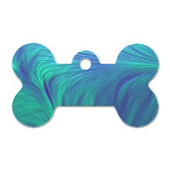 Psicodelia Zyguratti Texture Cyanturquoise Dog Tag Bone (Two Sides) from ArtsNow.com Front