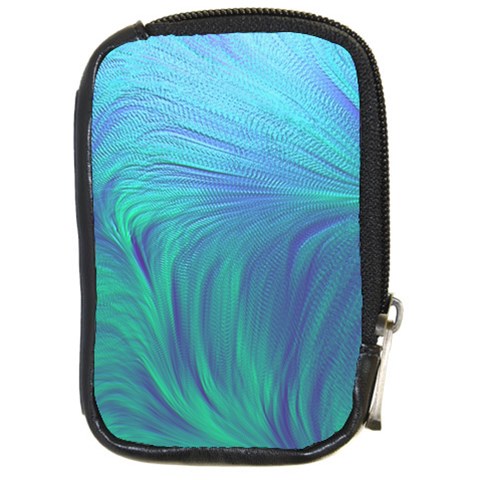 Psicodelia Zyguratti Texture Cyanturquoise Compact Camera Leather Case from ArtsNow.com Front