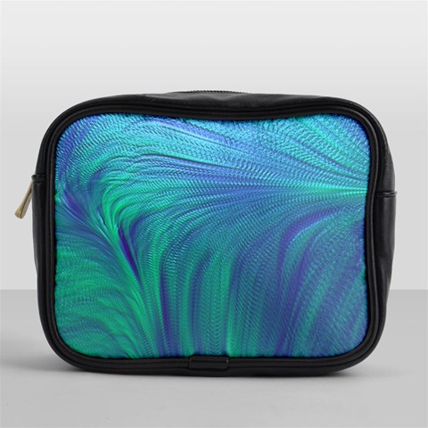 Psicodelia Zyguratti Texture Cyanturquoise Mini Toiletries Bag (One Side) from ArtsNow.com Front