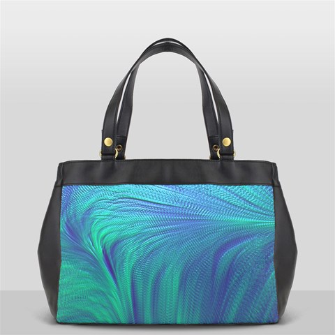 Psicodelia Zyguratti Texture Cyanturquoise Oversize Office Handbag (2 Sides) from ArtsNow.com Front