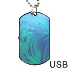 Psicodelia Zyguratti Texture Cyanturquoise Dog Tag USB Flash (Two Sides) from ArtsNow.com Front