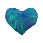 Psicodelia Zyguratti Texture Cyanturquoise Standard 16  Premium Heart Shape Cushions