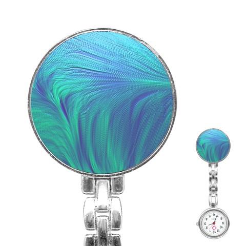 Psicodelia Zyguratti Texture Cyanturquoise Stainless Steel Nurses Watch from ArtsNow.com Front