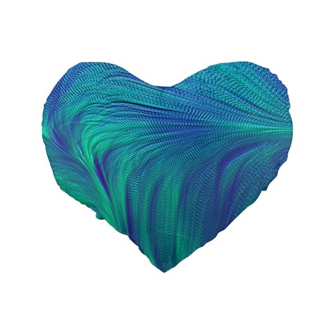 Psicodelia Zyguratti Texture Cyanturquoise Standard 16  Premium Flano Heart Shape Cushions from ArtsNow.com Back