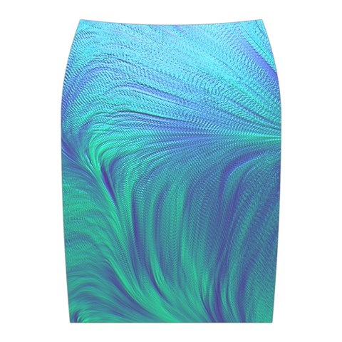 Psicodelia Zyguratti Texture Cyanturquoise Midi Wrap Pencil Skirt from ArtsNow.com Back