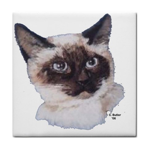 Siamese Tile Coaster from ArtsNow.com Front