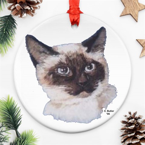 Siamese Ornament (Round) from ArtsNow.com Front