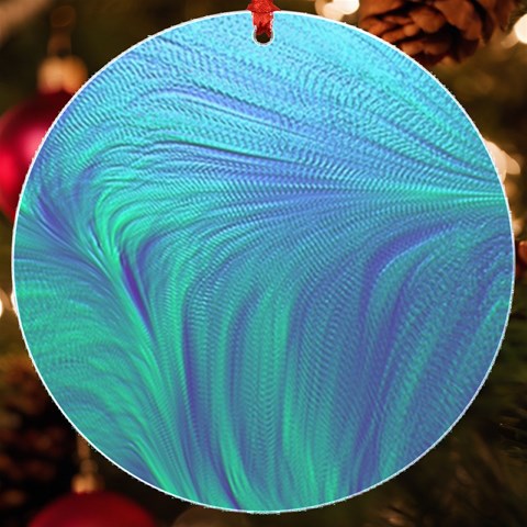 Psicodelia Zyguratti Texture Cyanturquoise UV Print Acrylic Ornament Round from ArtsNow.com Front