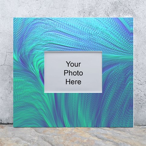 Psicodelia Zyguratti Texture Cyanturquoise White Wall Photo Frame 5  x 7  from ArtsNow.com Front