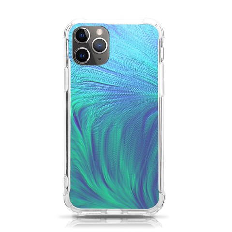 Psicodelia Zyguratti Texture Cyanturquoise iPhone 11 Pro 5.8 Inch TPU UV Print Case from ArtsNow.com Front