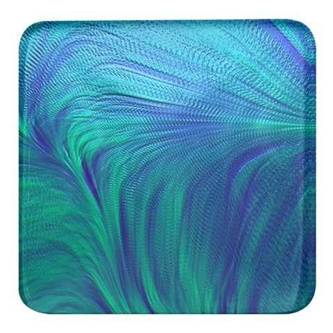 Psicodelia Zyguratti Texture Cyanturquoise Square Glass Fridge Magnet (4 pack) from ArtsNow.com Front