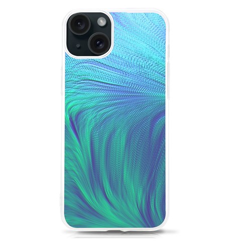 Psicodelia Zyguratti Texture Cyanturquoise iPhone 15 TPU UV Print Case from ArtsNow.com Front