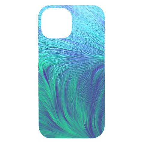 Psicodelia Zyguratti Texture Cyanturquoise iPhone 15 Black UV Print PC Hardshell Case from ArtsNow.com Front