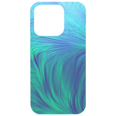 Psicodelia Zyguratti Texture Cyanturquoise iPhone 15 Pro Black UV Print PC Hardshell Case from ArtsNow.com Front