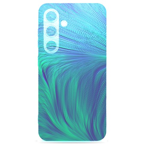 Psicodelia Zyguratti Texture Cyanturquoise Samsung Galaxy S24 6.2 Inch Black TPU UV Case from ArtsNow.com Front