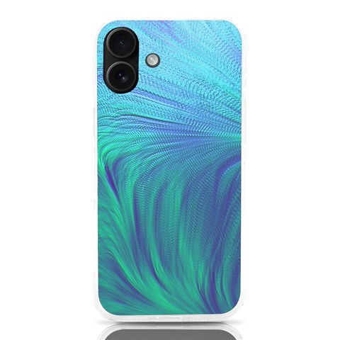 Psicodelia Zyguratti Texture Cyanturquoise iPhone 16 Plus TPU UV Print Case from ArtsNow.com Front