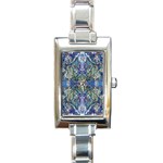 Blue arabesque Rectangle Italian Charm Watch