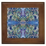 Blue arabesque Framed Tile