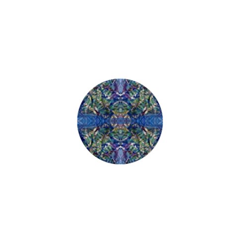 Blue arabesque 1  Mini Buttons from ArtsNow.com Front