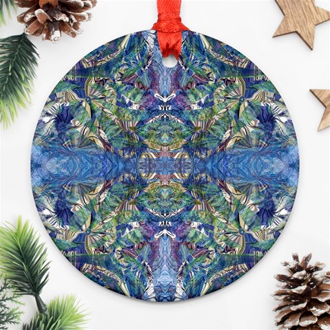 Blue arabesque Ornament (Round) from ArtsNow.com Front