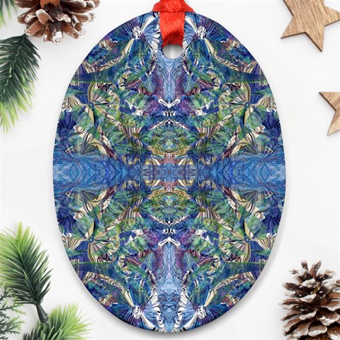 Blue arabesque Ornament (Oval) from ArtsNow.com Front