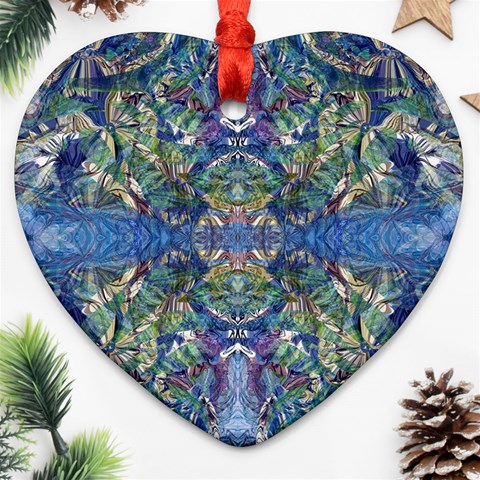 Blue arabesque Ornament (Heart) from ArtsNow.com Front