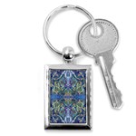 Blue arabesque Key Chain (Rectangle)