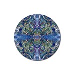 Blue arabesque Rubber Coaster (Round)