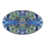 Blue arabesque Oval Magnet