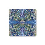 Blue arabesque Square Magnet