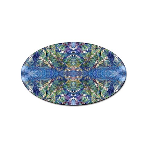 Blue arabesque Sticker Oval (10 pack) from ArtsNow.com Front