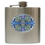 Blue arabesque Hip Flask (6 oz)