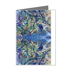 Blue arabesque Mini Greeting Card from ArtsNow.com Left