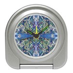 Blue arabesque Travel Alarm Clock