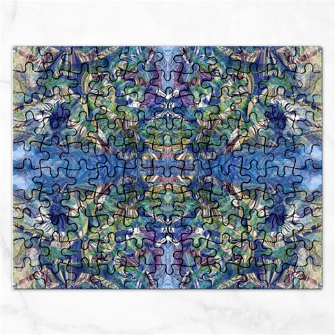 Blue arabesque Rectangular Jigsaw Puzzl from ArtsNow.com Front