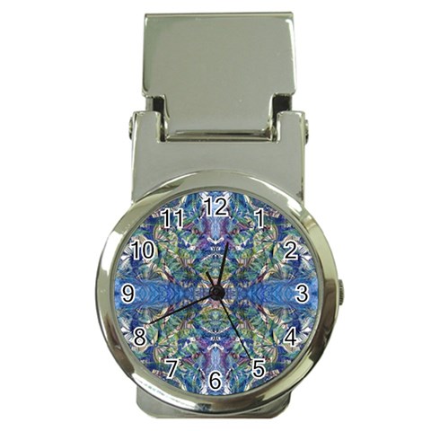 Blue arabesque Money Clip Watches from ArtsNow.com Front