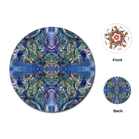 Blue arabesque Playing Cards Single Design (Round) from ArtsNow.com Front