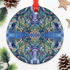 Blue arabesque Round Ornament (Two Sides) from ArtsNow.com Front