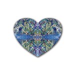 Blue arabesque Rubber Heart Coaster (4 pack)