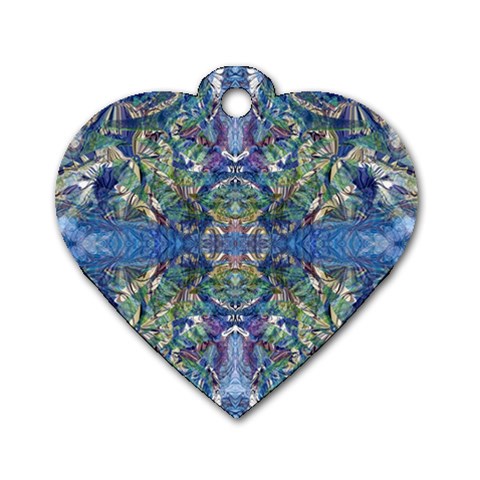 Blue arabesque Dog Tag Heart (One Side) from ArtsNow.com Front