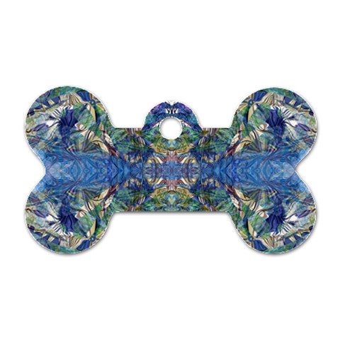 Blue arabesque Dog Tag Bone (Two Sides) from ArtsNow.com Front