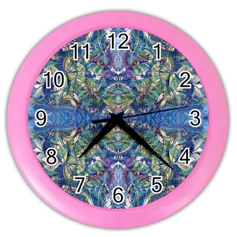 Blue arabesque Color Wall Clock from ArtsNow.com Front