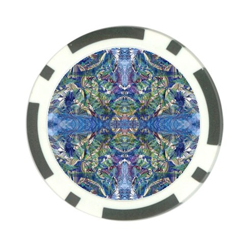 Blue arabesque Poker Chip Card Guard from ArtsNow.com Front