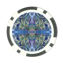 Blue arabesque Poker Chip Card Guard from ArtsNow.com Front