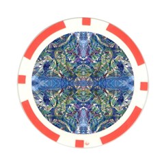 Blue arabesque Poker Chip Card Guard from ArtsNow.com Front