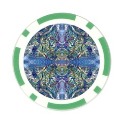 Blue arabesque Poker Chip Card Guard from ArtsNow.com Back