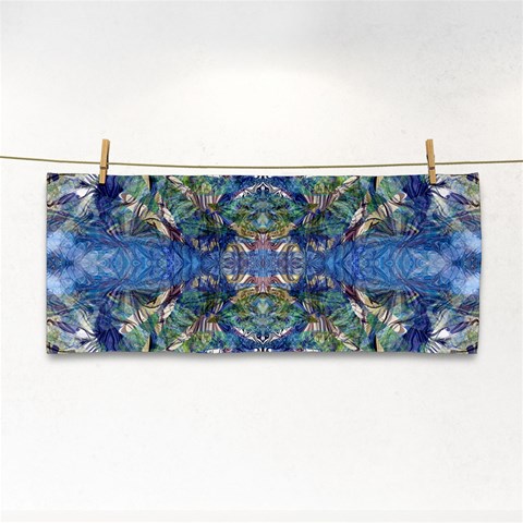 Blue arabesque Hand Towel from ArtsNow.com Front