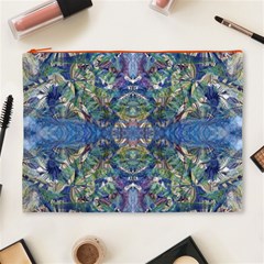 Blue arabesque Cosmetic Bag (XL) from ArtsNow.com Front