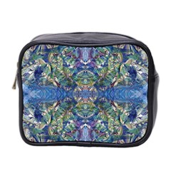 Blue arabesque Mini Toiletries Bag (Two Sides) from ArtsNow.com Front